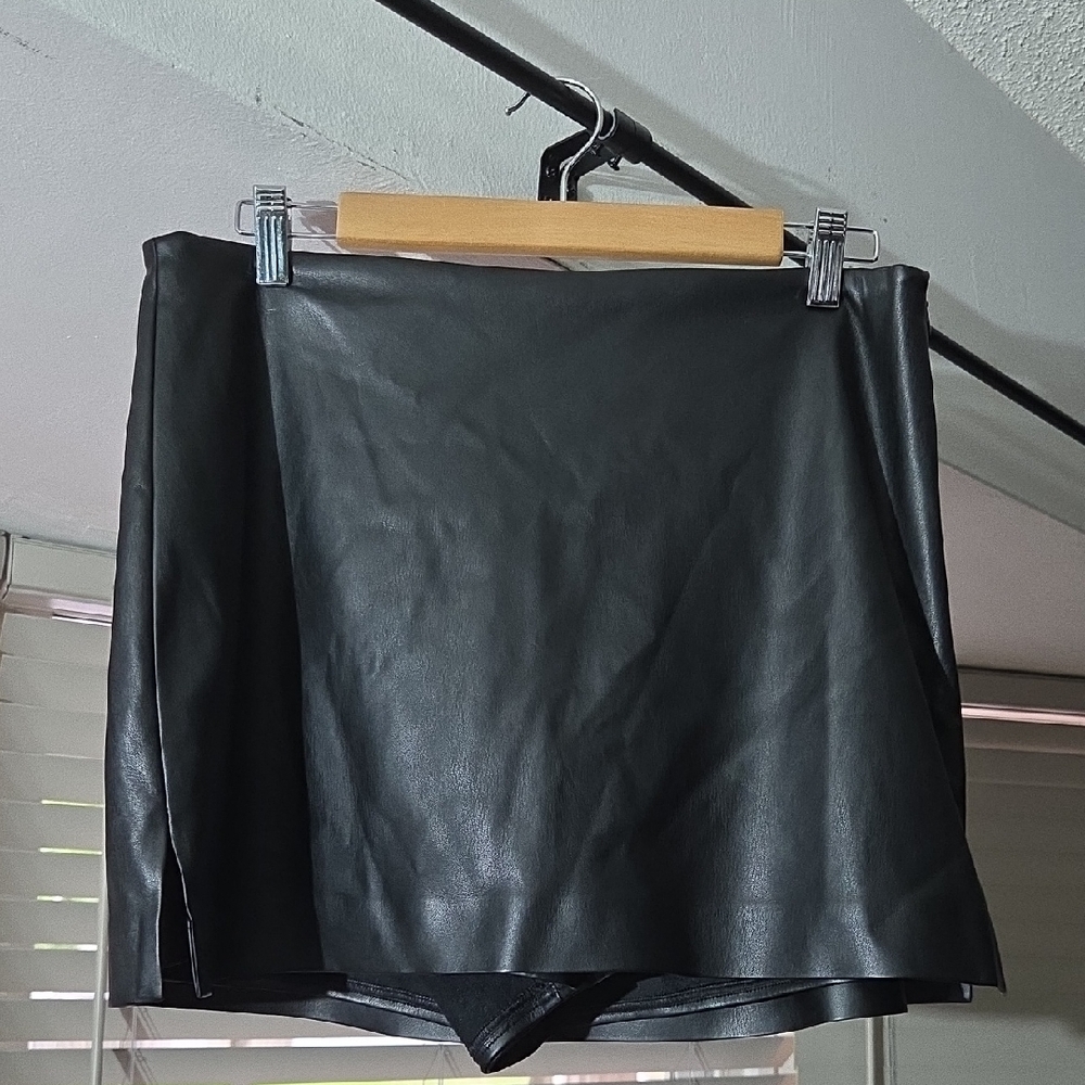 Express Black Faux Leather Mini Skirt